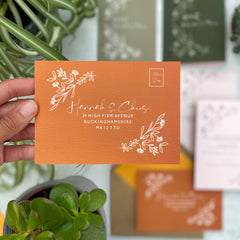 Botanical Linea colour customise RSVP Cards
