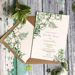Geo Botanica Day Wedding Invitations