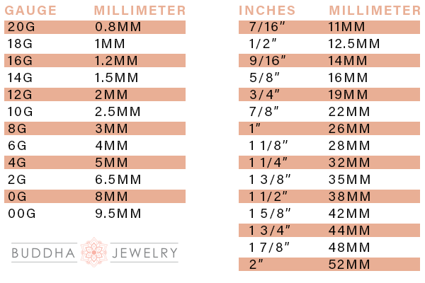 Jewelry Size Conversion Chart