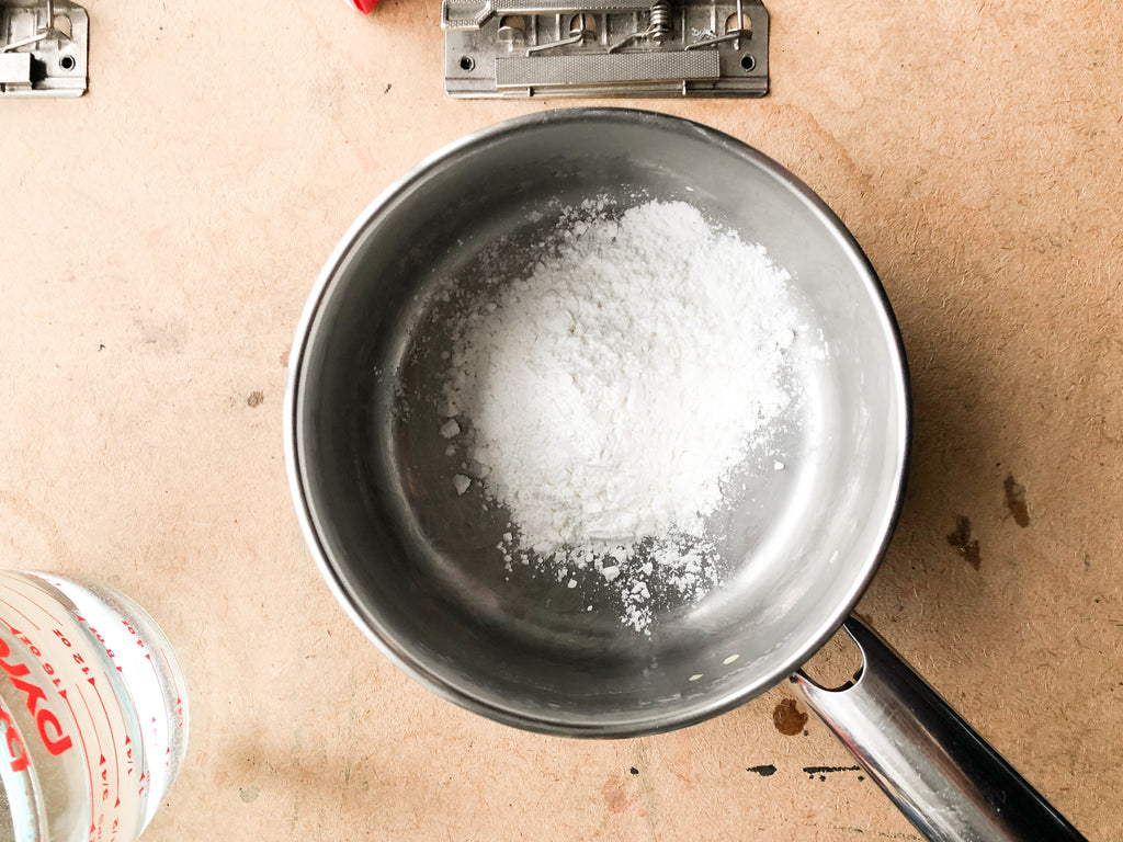 cornstarch in a saucepan