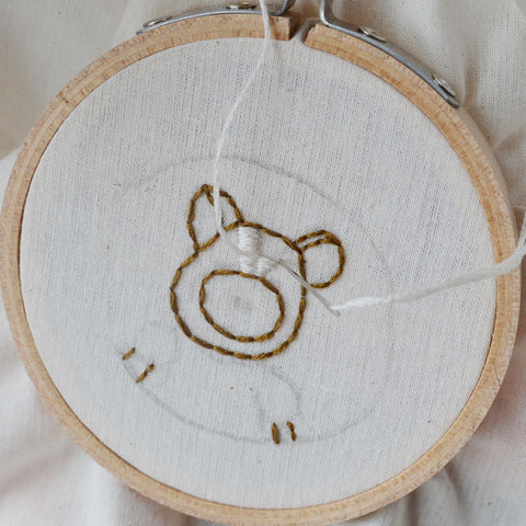 Stitching embroidered portrait pillow of Josie Chipmunk