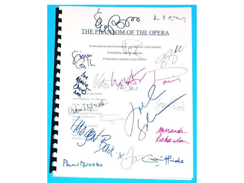 Phantom of the Opera Movie Script Signed Autographed Andrew Lloyd Webber, Gerard Butler, Emma Rossum, Joel Schumacher, Patrick Wilson + more