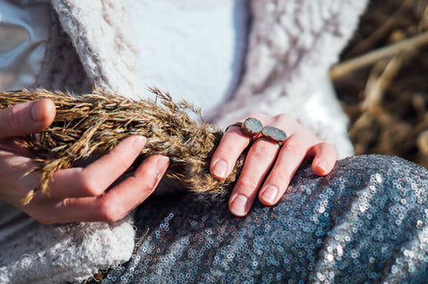 MoonDome copper rustic rings // Moondust rings // Bohemian jewellery