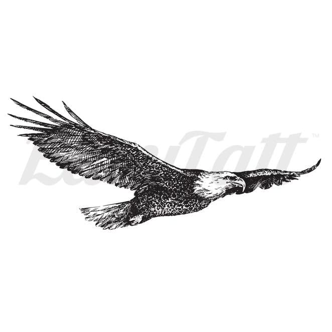 realistic flying eagle tattoo