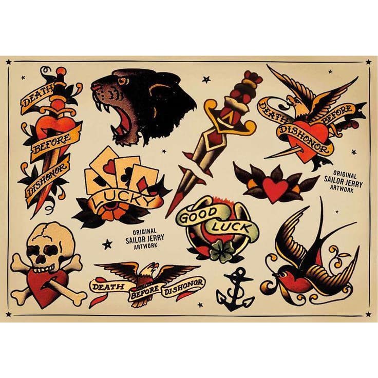 sailor jerry north star tattoo