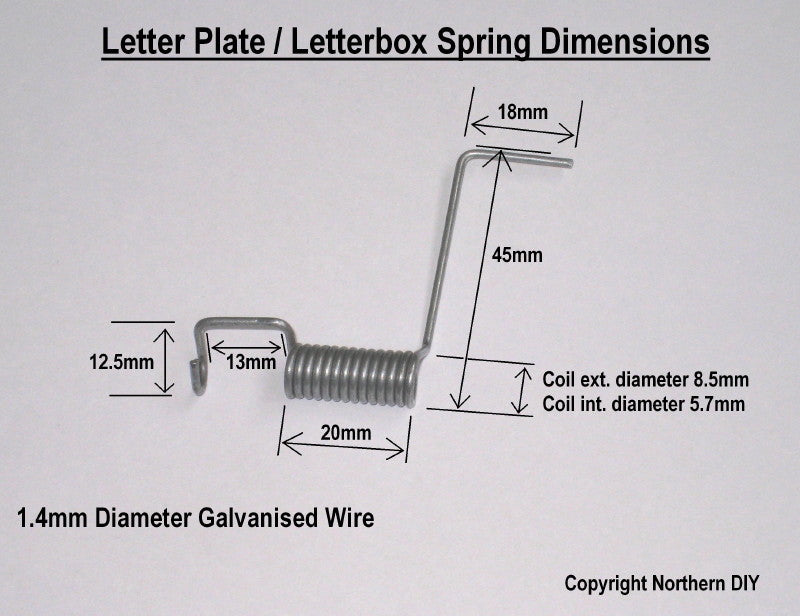 Letter Plate / Letterbox Spring Dimensions