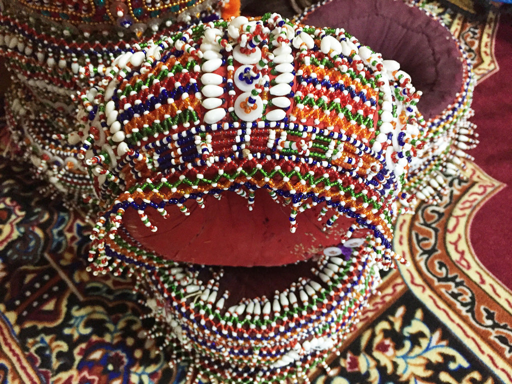 embroidery beads india - pallu design