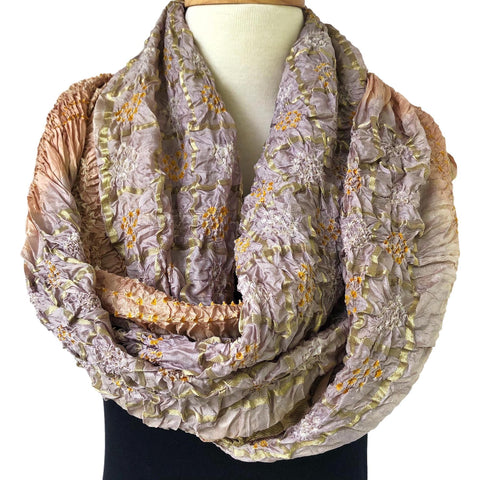 Silver silk taffeta bandani scarf - Pallu Design