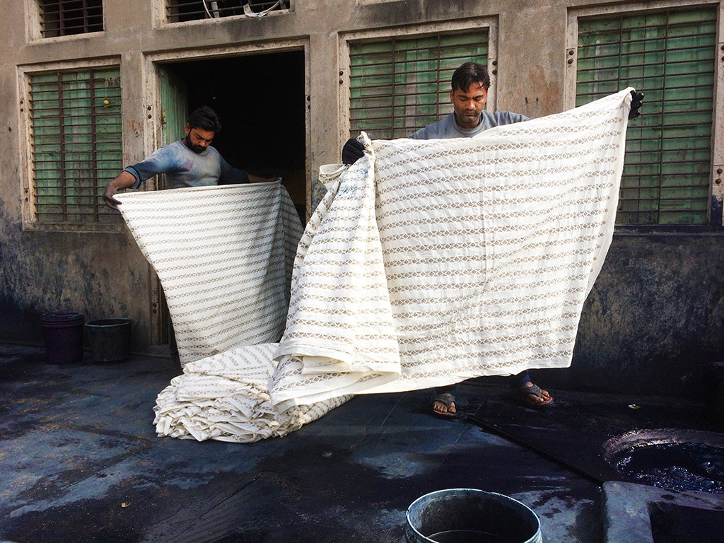Indigo white cloth - Pallu Design