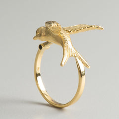 swallow ring gold art