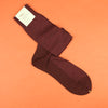 Tabio Cotton Silk Banner Over the Calf Socks - Dark Red