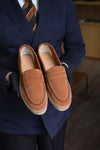 Castaner Nacho Penny Suede Espadrille Loafers- Camel