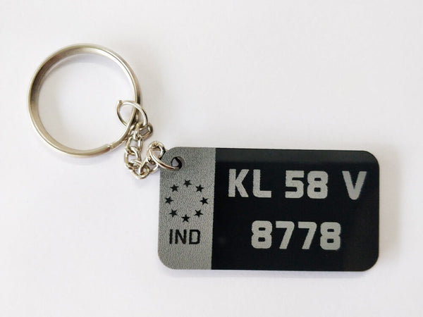 License plate keychains with names