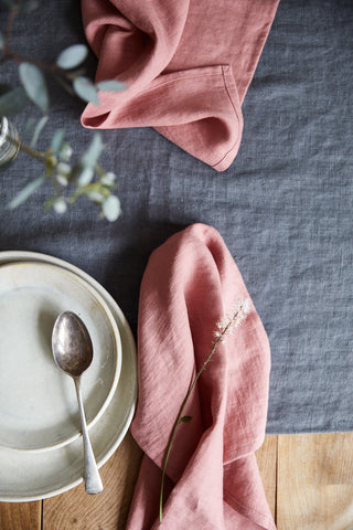 Dusky pink linen napkins