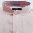 The Mandarin Classic Fit 100% Linen Pink Shirt
