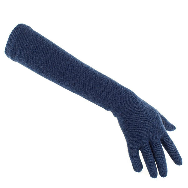 navy blue long gloves