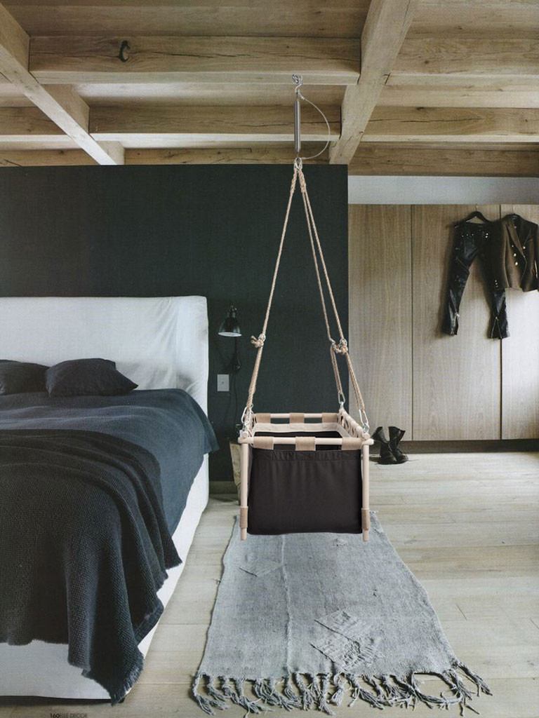 Hussh hanging cradles - Flex wieg, grijs, met Kindekeklein Label