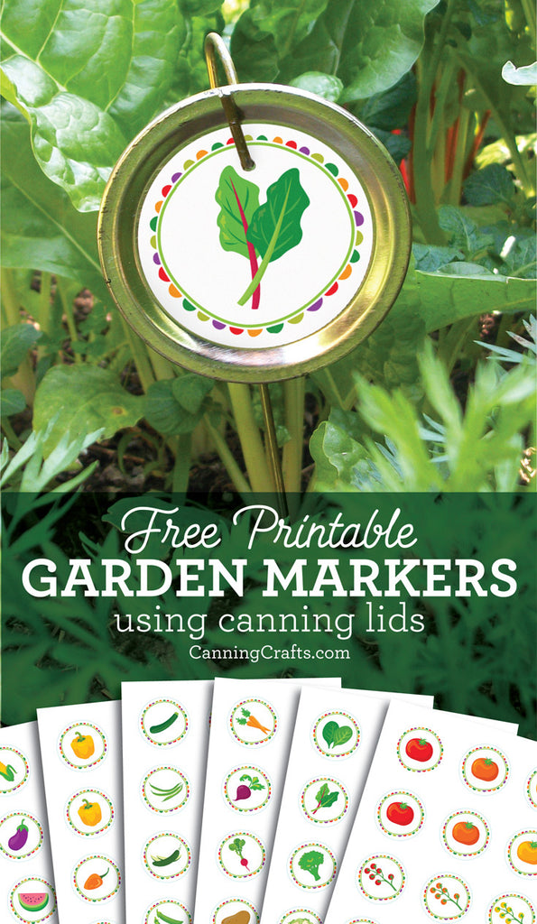 Free Printable Garden Markers Using Old Canning Lids | CanningCrafts.com