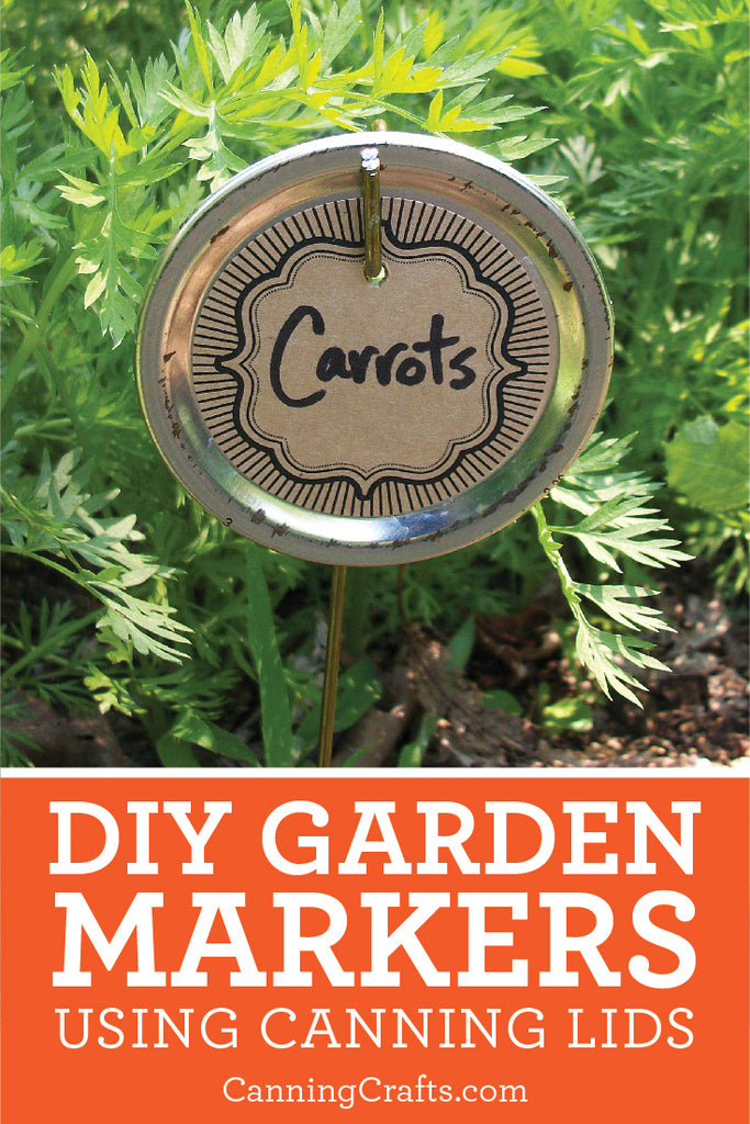 DIY Garden Markers with Canning Lids | CanningCrafts.com