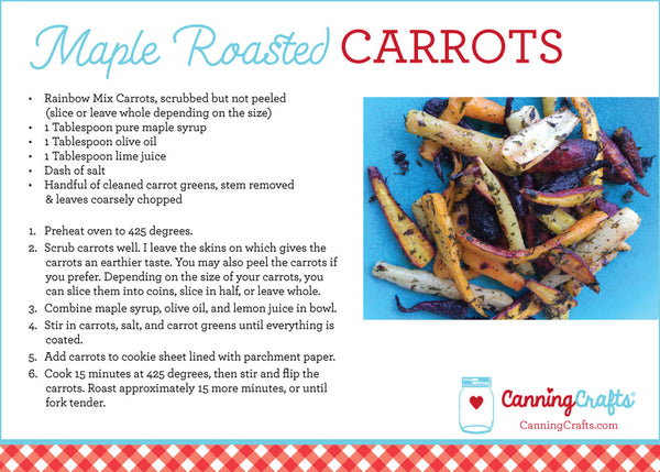 Maple Roasted Carrots Recipe Card | CanningCrafts.com