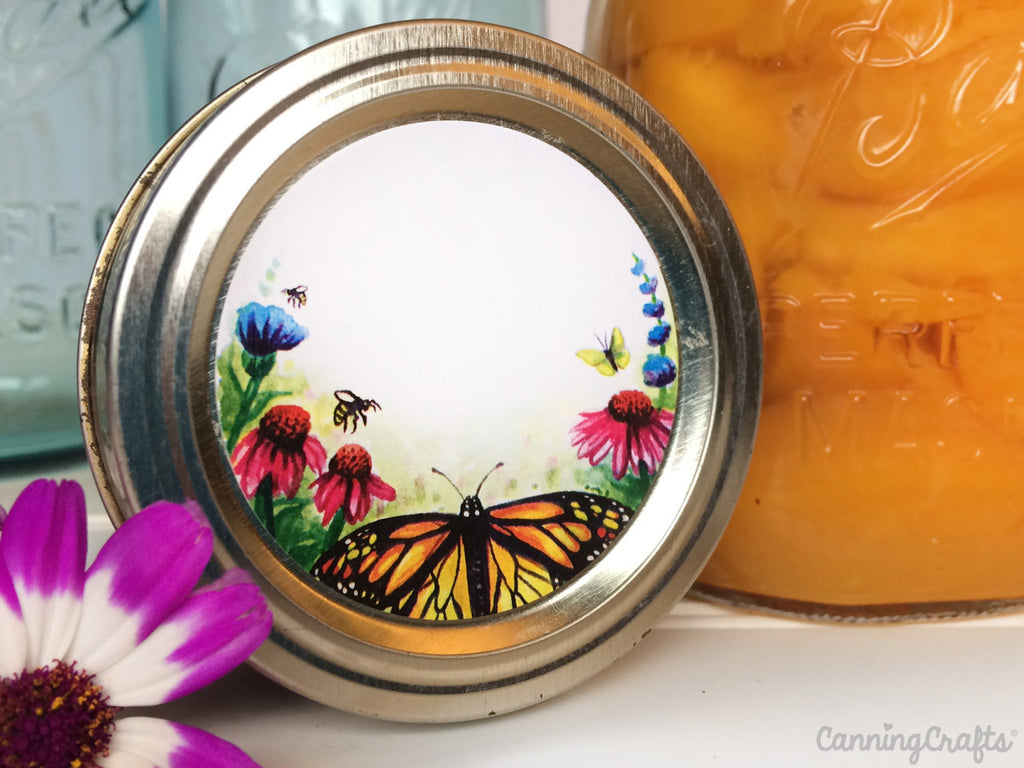 Watercolor Butterfly & Pollinators canning labels | CanningCrafts.com