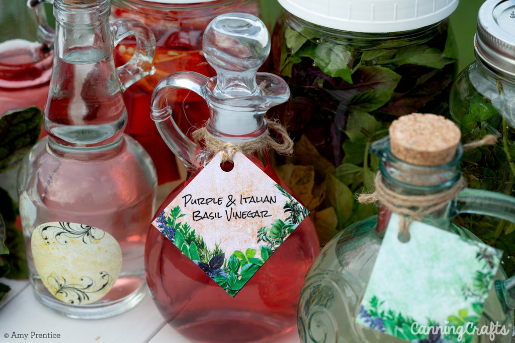 Herb Flavor Infused Vinegar with FREE Printable Hang Tags | CanningCrafts.com