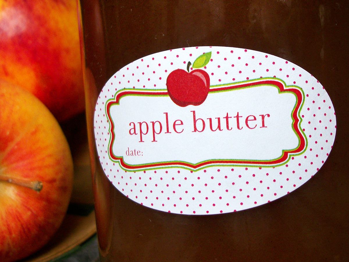 Cute Apple Butter Oval Canning Labels fit quilted jam jars – CanningCrafts