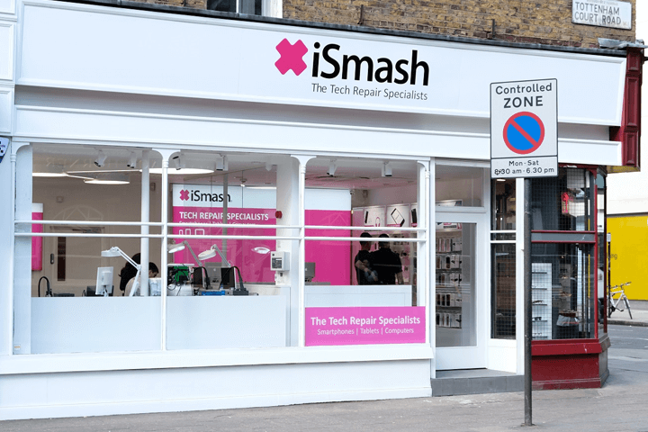 street view of our ismash phone repair shop in Tottenham Court Road