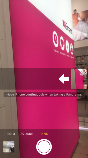 Changing panoramic direction on your iphone