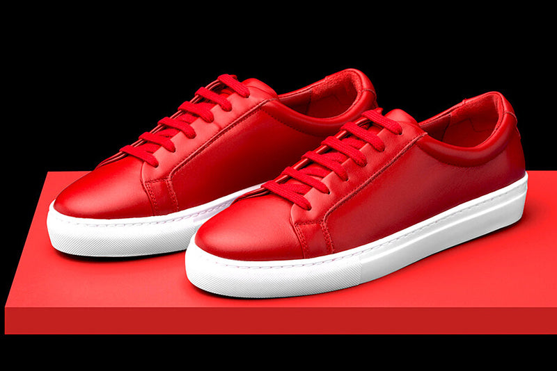red sneakers