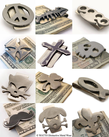 Money clips with charms made in the USA by Jon WATTO Watson