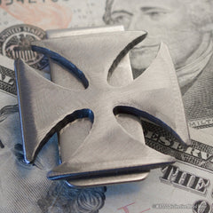 Iron Cross Metal Money Clip Gift for Men by WATTO Distinctive Metal Wear