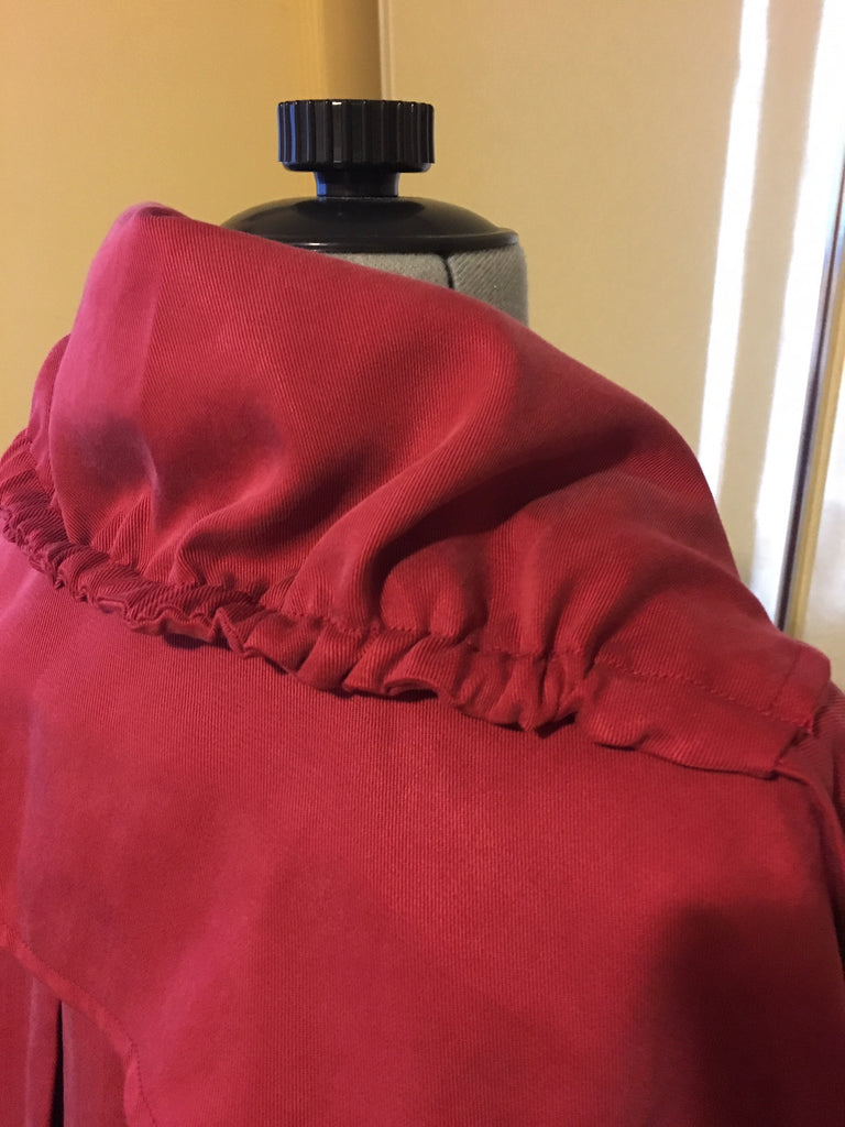 red jacket in tencel twill fabric