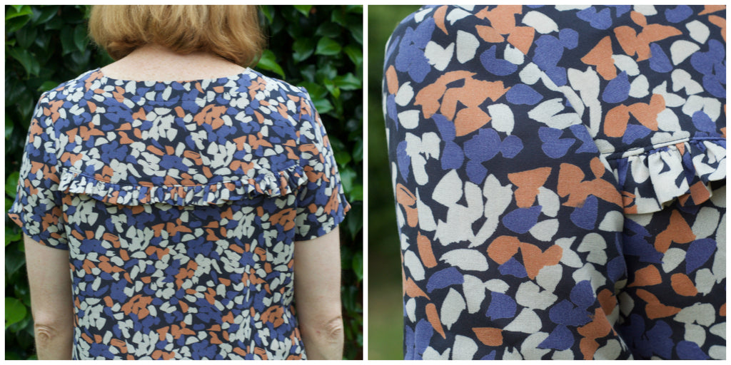 Dove Blouse, sewing pattern by Megan Nielsen, Viscose fabric by Atelier Brunette