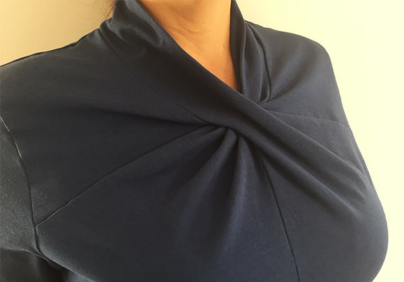 twist neck top closeup