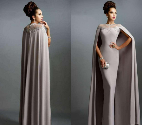 plus size cape gown