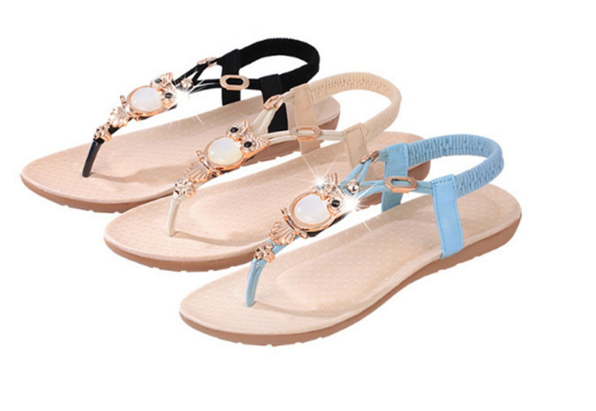 t strap slip on sandals