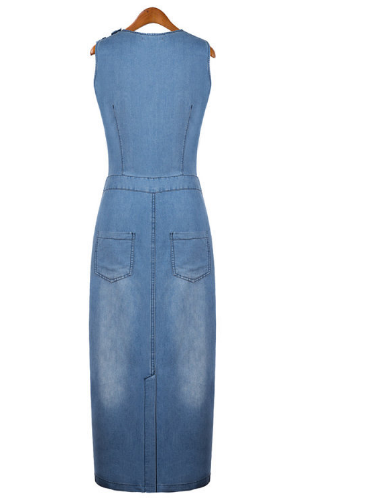 sleeveless jean dress