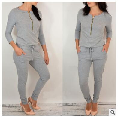 gray casual jumpsuit