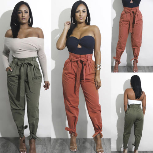high waisted casual trousers