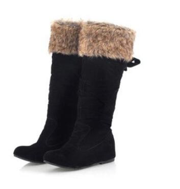 thigh high faux fur boots