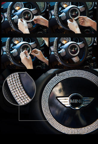 Instruction to attach bling mini cooper steering wheel sticker