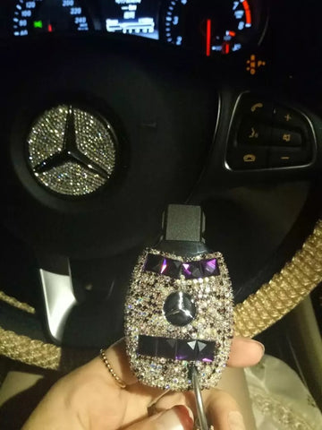 Bedazzled Bling Mercedes Benz Crystal Car Key Holder with Rhinestones
