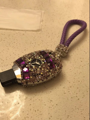 Bedazzled Bling Mercedes Benz Crystal Car Key Holder with Rhinestones