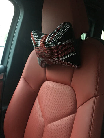 Bling Union Jack Headrest Pillow for Cars