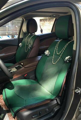 Emerald Car seat covers with Pearl and Flowers