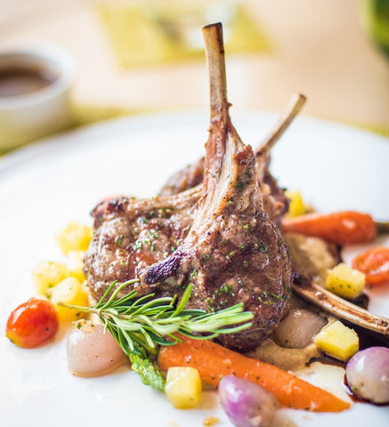 lamb chops with spring vegetables