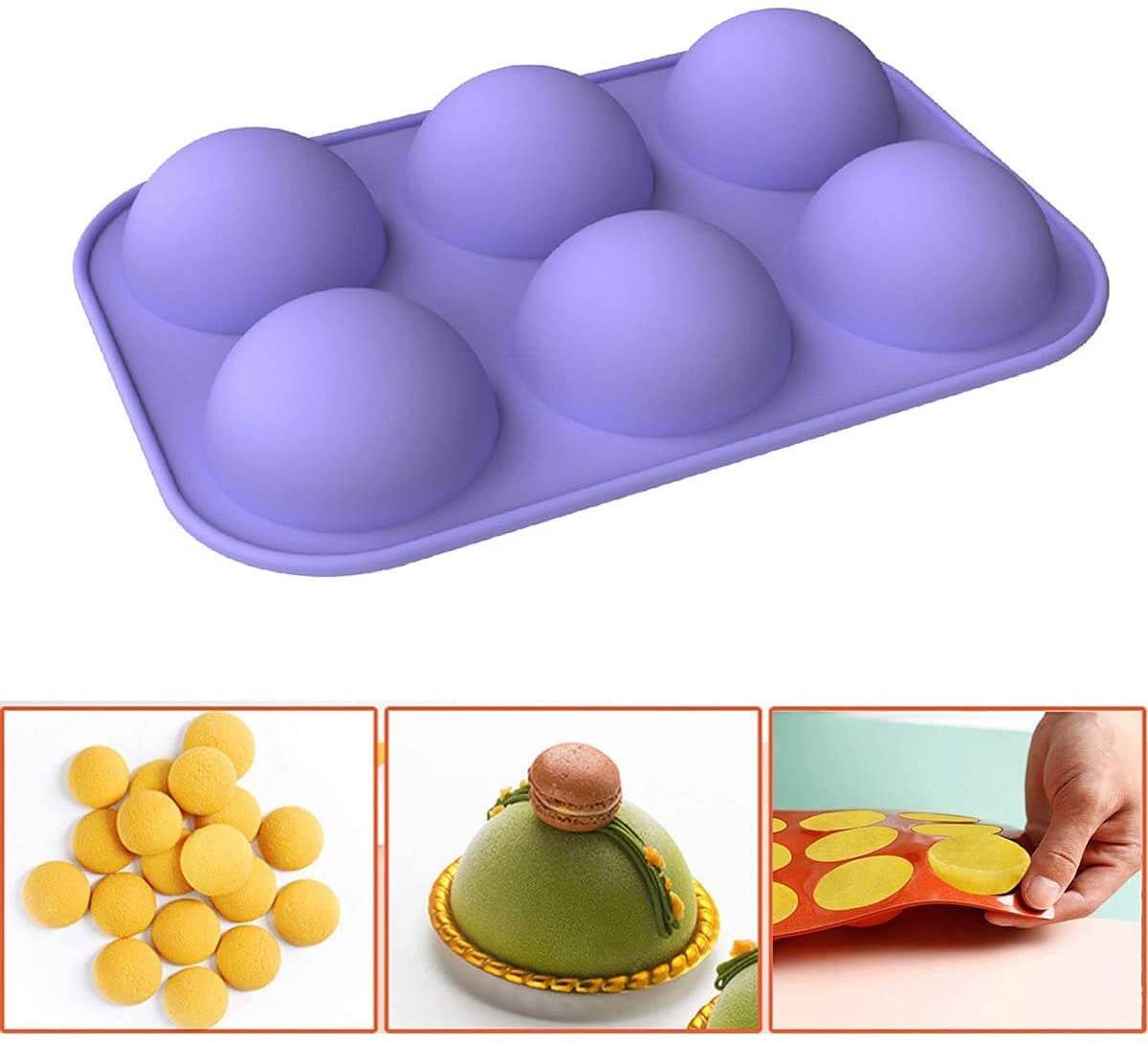 2 Packs Professional Silicone Molds for Baking Silicone Molds for Chocolate Cake Silicone Molds Dome Mousse Jelly 