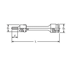 Koken USA 3/8in Sq. Dr. Extra Long Universal Inhex Socket (P/N 13147M-200-4)