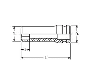 Koken USA 1/2in Sq. Dr. Pathfinder Deep Socket (P/N 14365M-19)